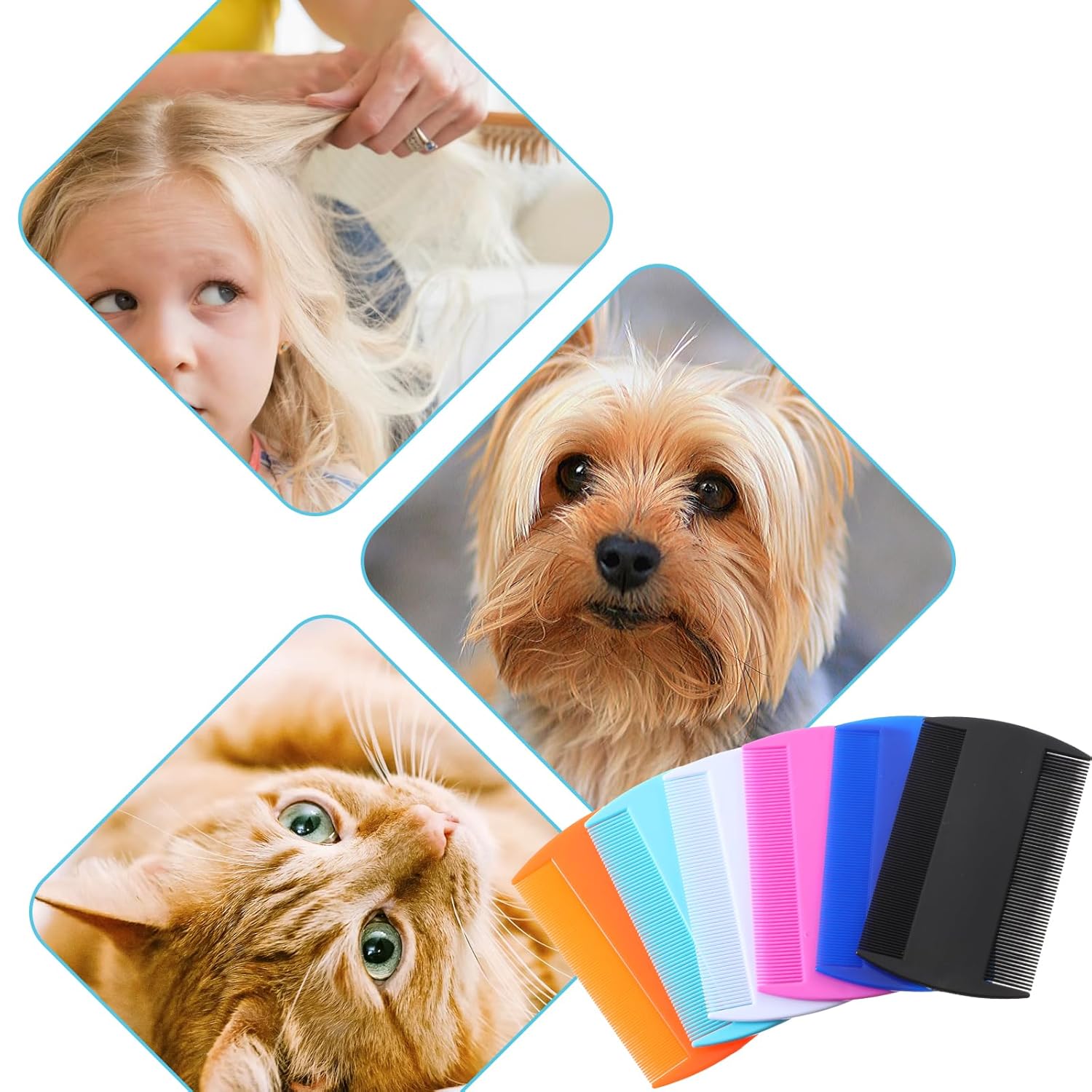 14 Pcs Lice Comb, Flea Comb, Double Sided Dandruff Comb, Cat Comb, Plastic Flea Comb for Cats Fine Teeth Pet Comb for Cat Dog To Keep Skin Healthy And Hair Soft (Multi-color) - Image 5