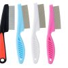 4-Pack Flea Comb for Dogs & Cats - Fine Tooth Stainless Steel Grooming Comb with Anti-Slip Rubber Handle, Removes Fleas, Tangles & Tear Stains (Black, Blue, White & Pink) - 1