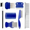 7 Pack Flea Comb Set for Cats and Dogs, Stainless Steel & Plastic Pet Grooming Combs with Dog Eye Comb & Tear Stain Comb, Flea Comb for Small Dogs, Puppy Comb, Tick Comb, Cat Flea Comb Grooming Kit - 1