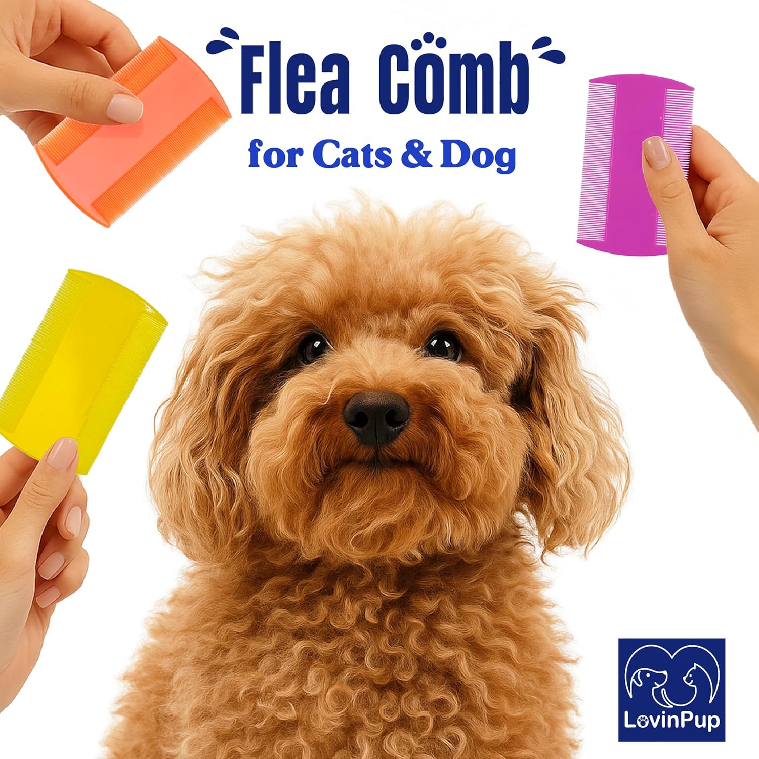 Pet Flea Comb for Dogs & Cats (3-Pack) – Fleas, Loose Fur & Tick Removal Tool for Cats & Dogs – Gentle & Durable Fine-Tooth Pet Hair Comb for Comfortable, Clean Coat Care - Image 8