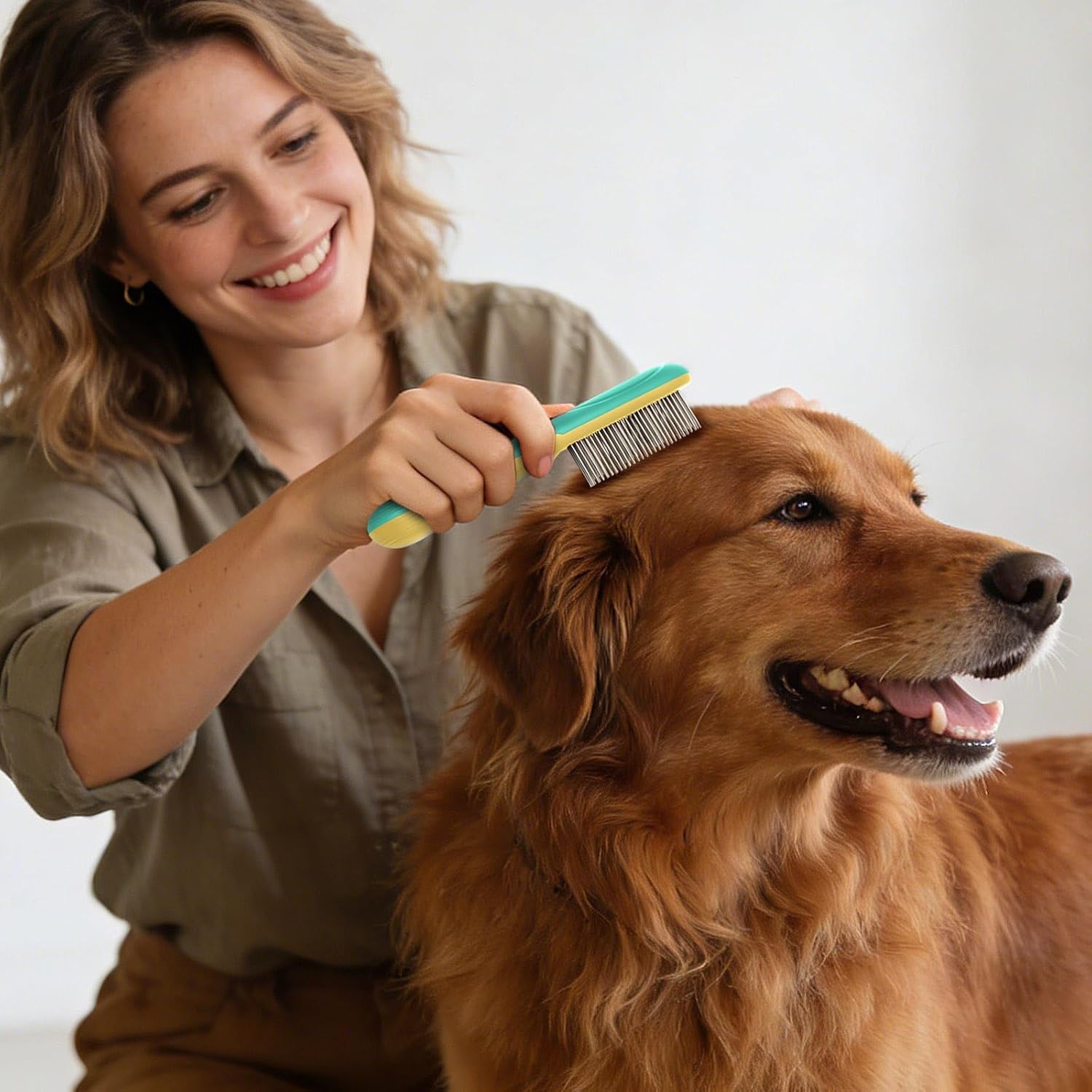 Rechargeable Flea Comb for Pets - Stainless Steel Teeth Grooming Tool for Medium and Long Haired Cats & Dogs - USB-C Charging - Image 3