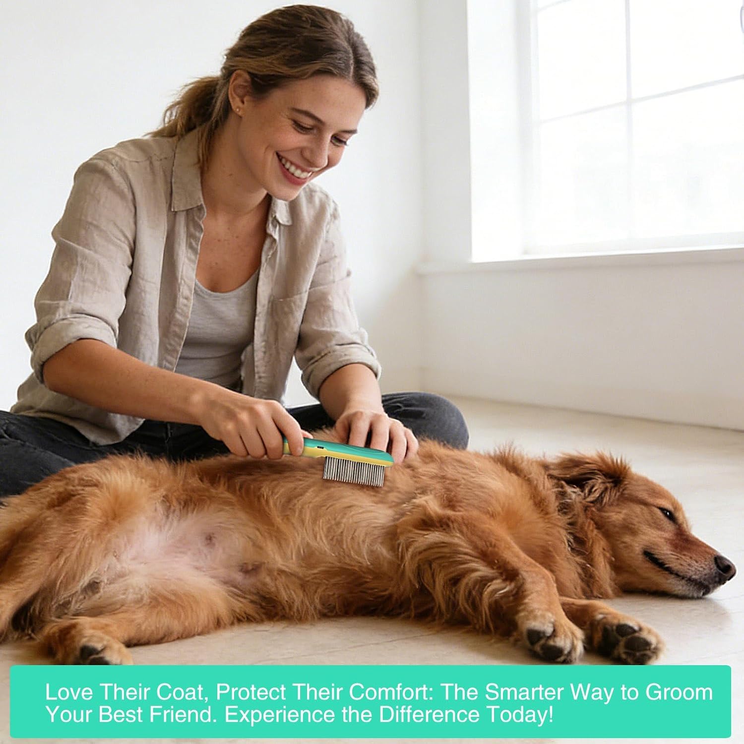 Rechargeable Flea Comb for Pets - Stainless Steel Teeth Grooming Tool for Medium and Long Haired Cats & Dogs - USB-C Charging - Image 2