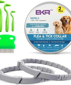 Dog Flea and Tick Collar (2 Pack) – Natural Waterproof Flea Collar for Dogs & Puppies with 8 Month Protection Adjustable Dog Flea Collar Includes Tick Removal Tools & Flea Comb - 1