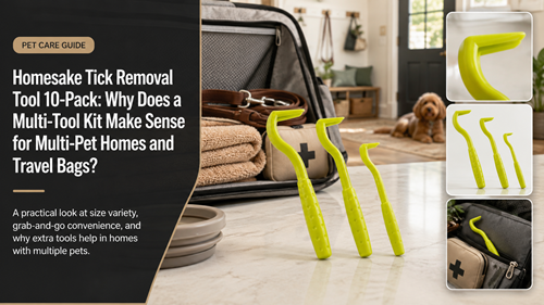 Homesake Tick Removal Tool 10-Pack for multi-pet homes and travel kits