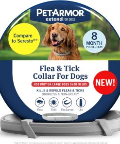 PetArmor Extend Large Dog Flea and Tick Treatment & Prevention, Collar for Large Dogs Above 18 lbs., 8 Months of Protection, Odorless & Non-Greasy, Waterproof, Kills Fleas, Ticks, and Larvae, 1 Count - 1