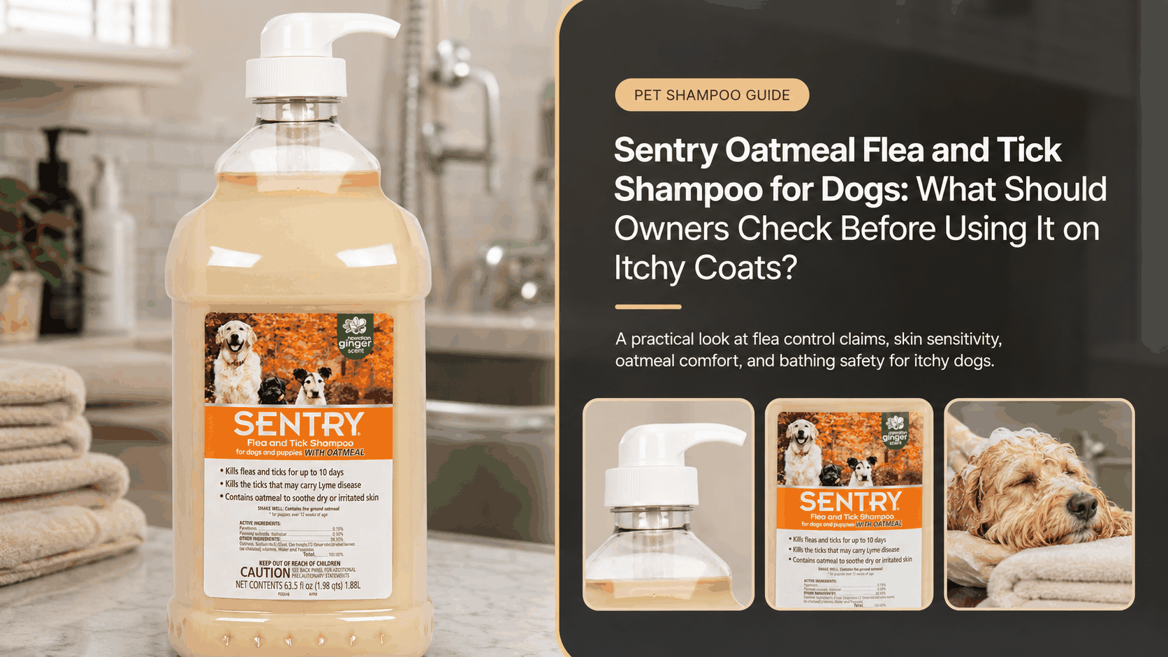 Sentry Oatmeal Flea and Tick Shampoo for Dogs on an itchy-coat grooming guide