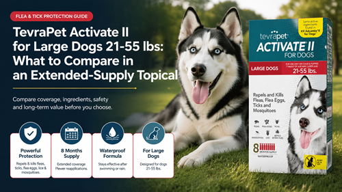 TevraPet Activate II for Large Dogs 21-55 lbs extended supply topical comparison