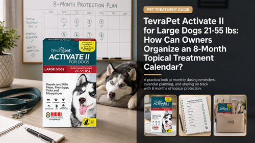 TevraPet Activate II for Large Dogs 21-55 lbs eight-month topical calendar guide