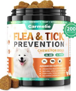 Carmelie Flea and Tick Prevention for Dogs Chewables, 200 Soft Chews - 1