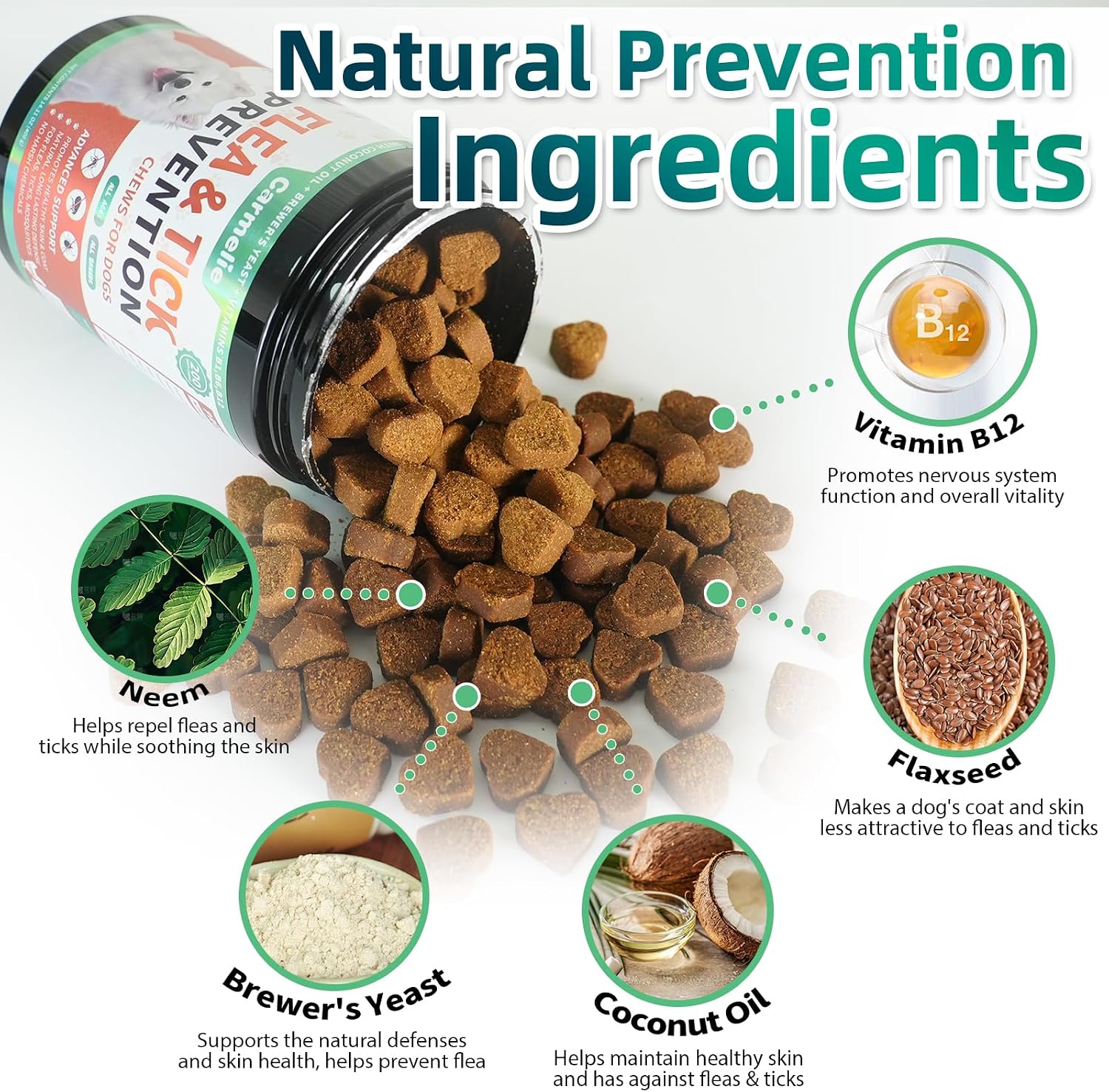 Carmelie Flea and Tick Prevention for Dogs Chewables, 200 Soft Chews - Image 7