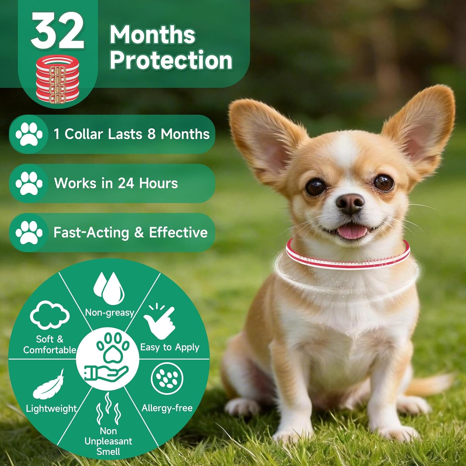 Flea Collar for Dogs, 4 Pack Flea and Tick Prevention for Dogs - Image 6