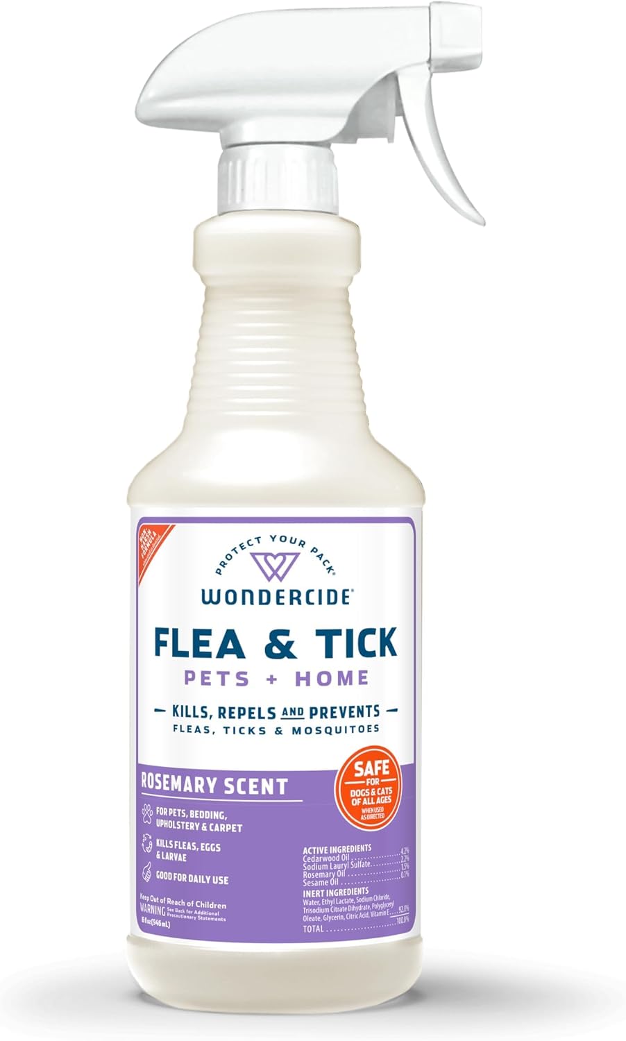 Wondercide Flea Tick & Mosquito Spray for Pets & Home - Rosemary 16 fl oz - 1