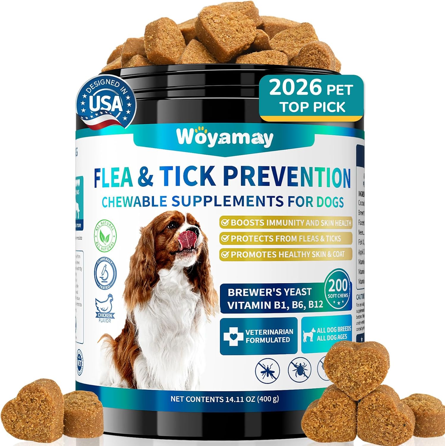 Woyamay Flea and Tick Prevention for Dogs, Dog Flea and Tick Treatment - 1
