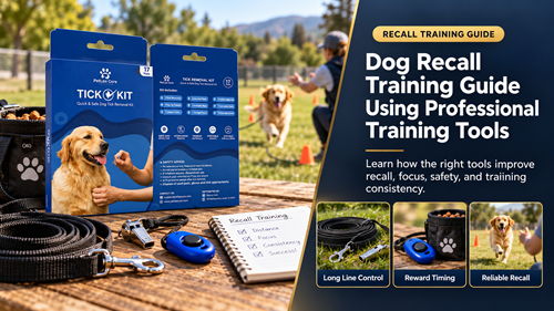 Dog recall training tools for reward-based recall and controlled outdoor practice